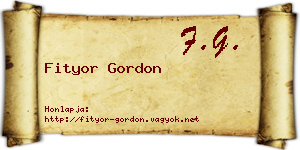 Fityor Gordon névjegykártya